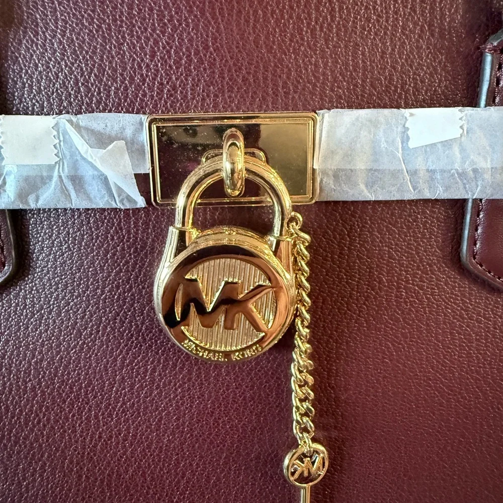 NWT Michael Kors Hamilton Burgundy (Oxblood) Leather Bag - Picture 3 of 8